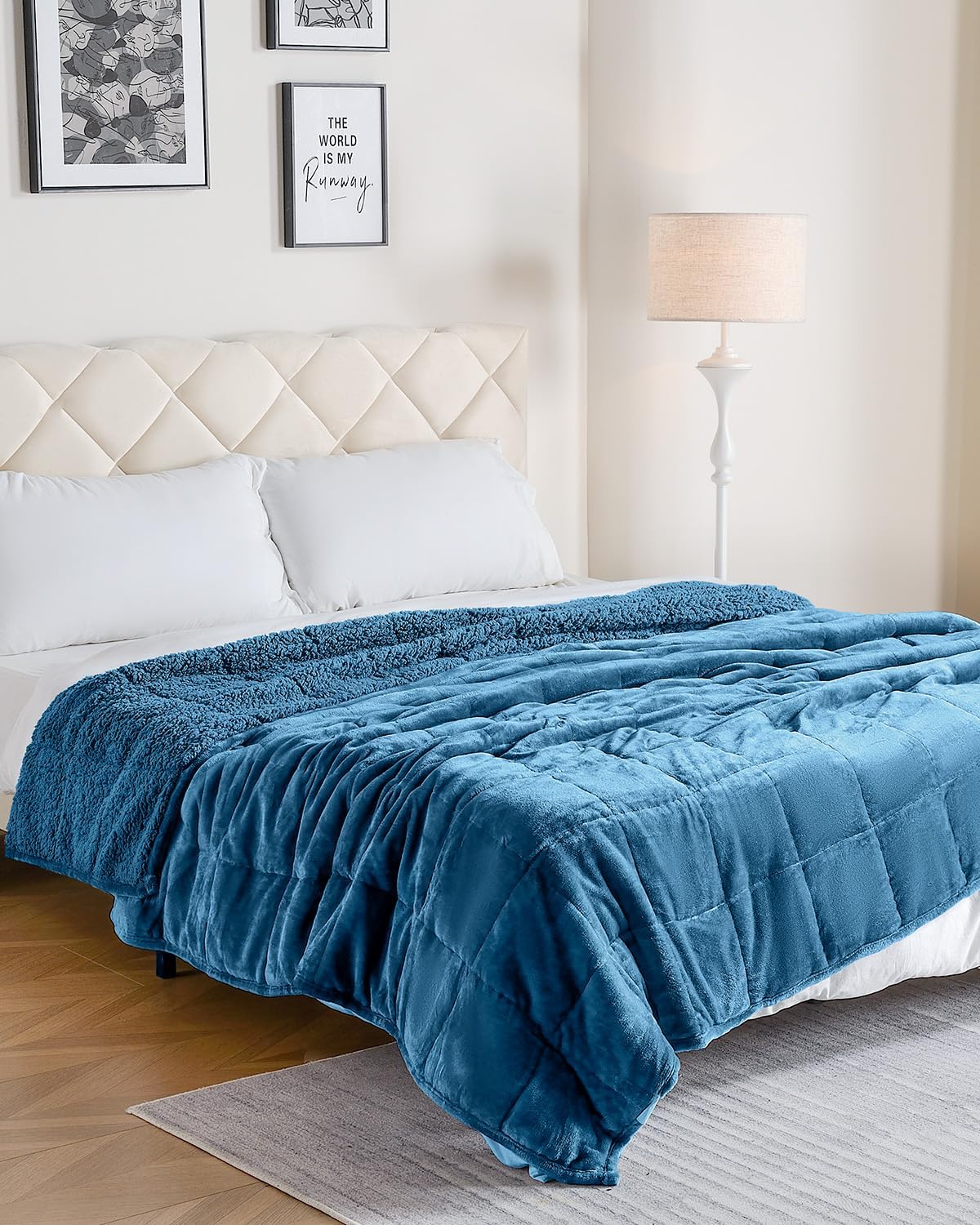 Weighted Blanket Queen Size 15lbs 60x80 inches with Soft Plush Fleece