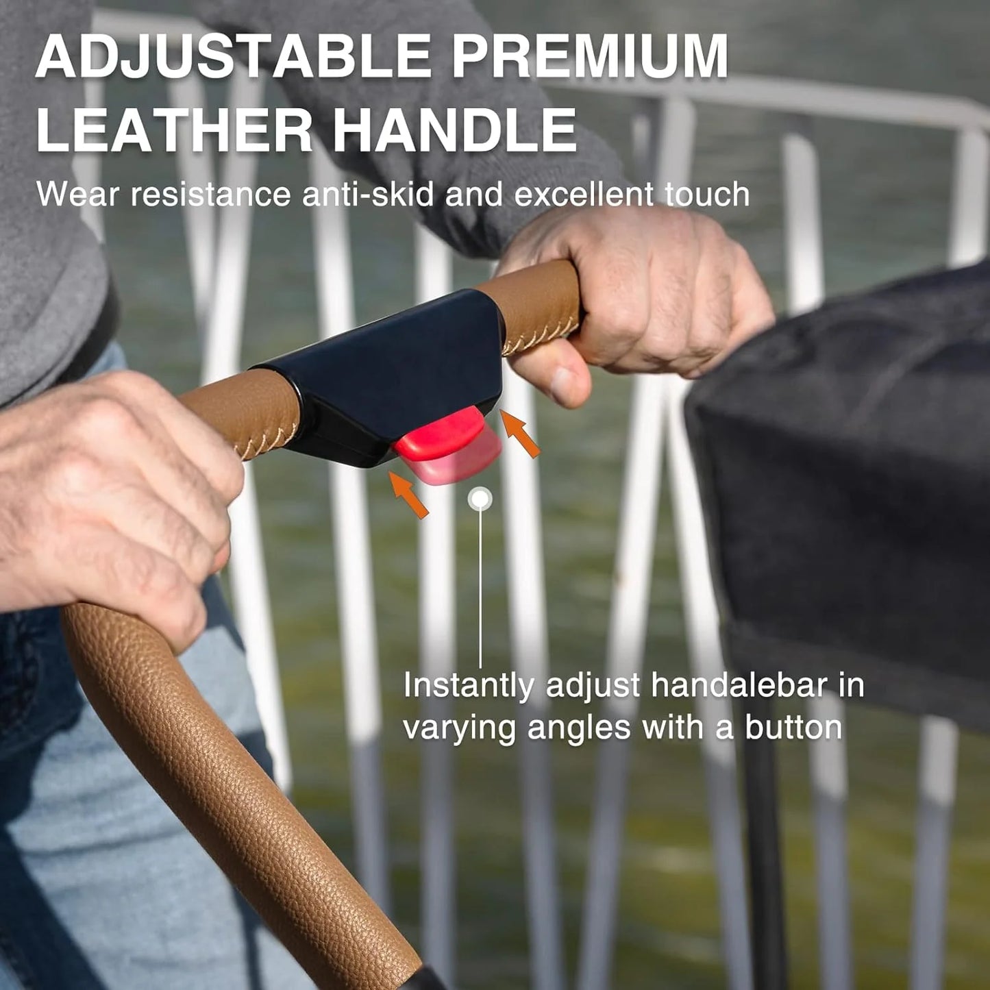 EVER ADVANCED Side-unzip Wagon Stroller for 2 Kids, Push Pull Stroller with Adjustable Handle, Easy Access Front Zipper Door, 5-Point Harness Removable UV-Protection Canopy Shock-Absorbing Wheels,Grey