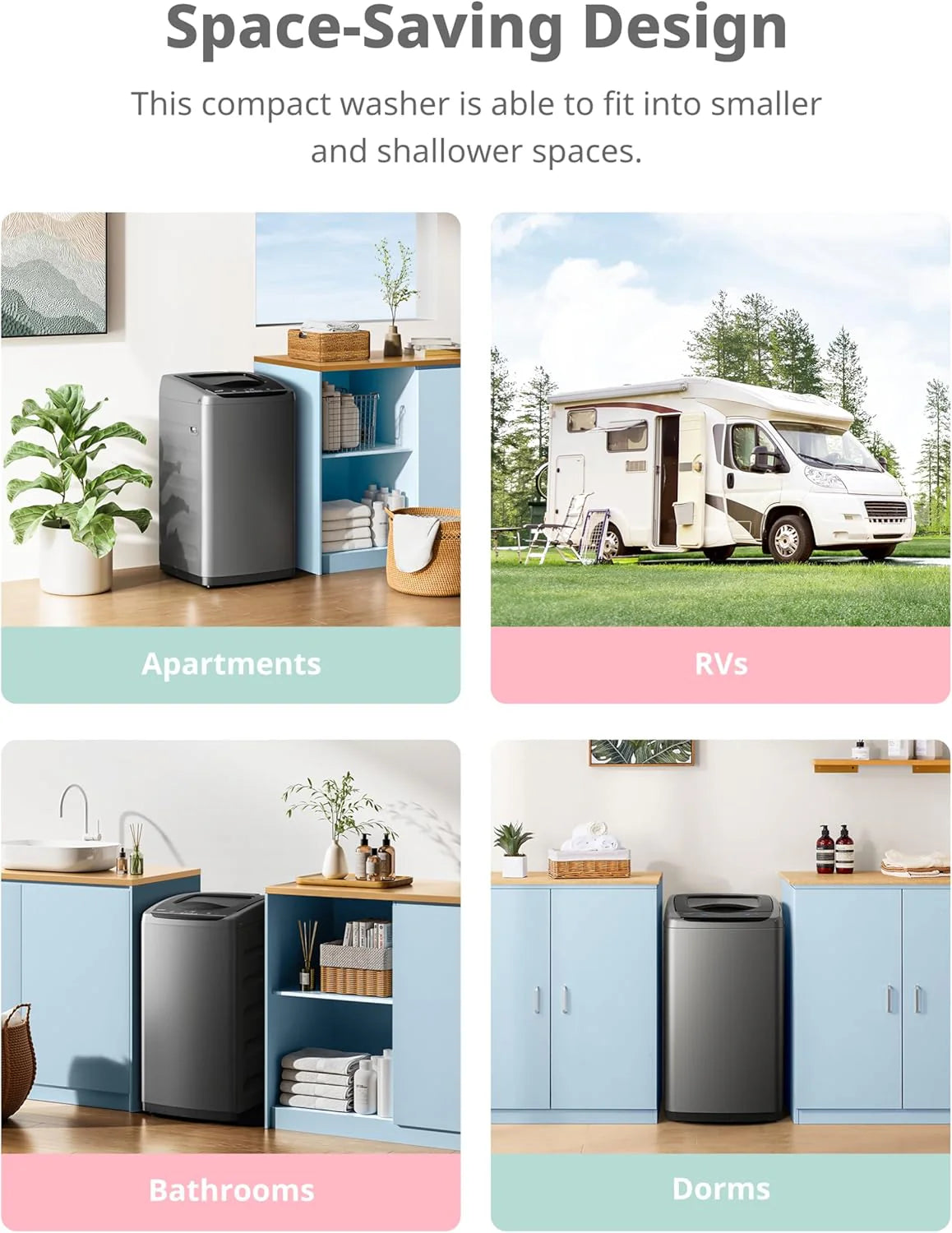 Comfee Portable Washing Machine, 0.9 Cubic Foot, with LED Display and Built-in Drum