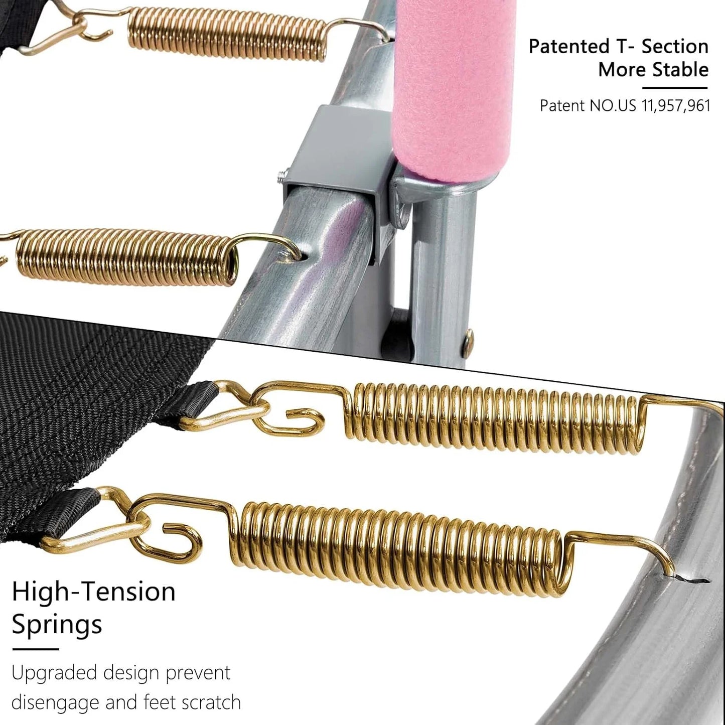 AOTOB 8FT 10FT 12FT 14 FT 15FT Trampoline with Safety Enclosure Net，Outdoor Trampoline with Basketball Hoop, Heavy Duty Jumping Mat and Spring Cover Padding for Kids and Adults, Storage Bag and Ladder