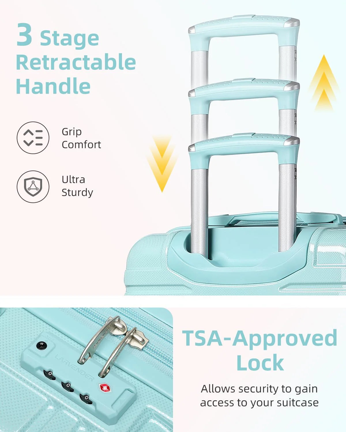 6-piece luggage set, expandable hardshell suitcase set with spinner wheels, lightweight rolling luggage set