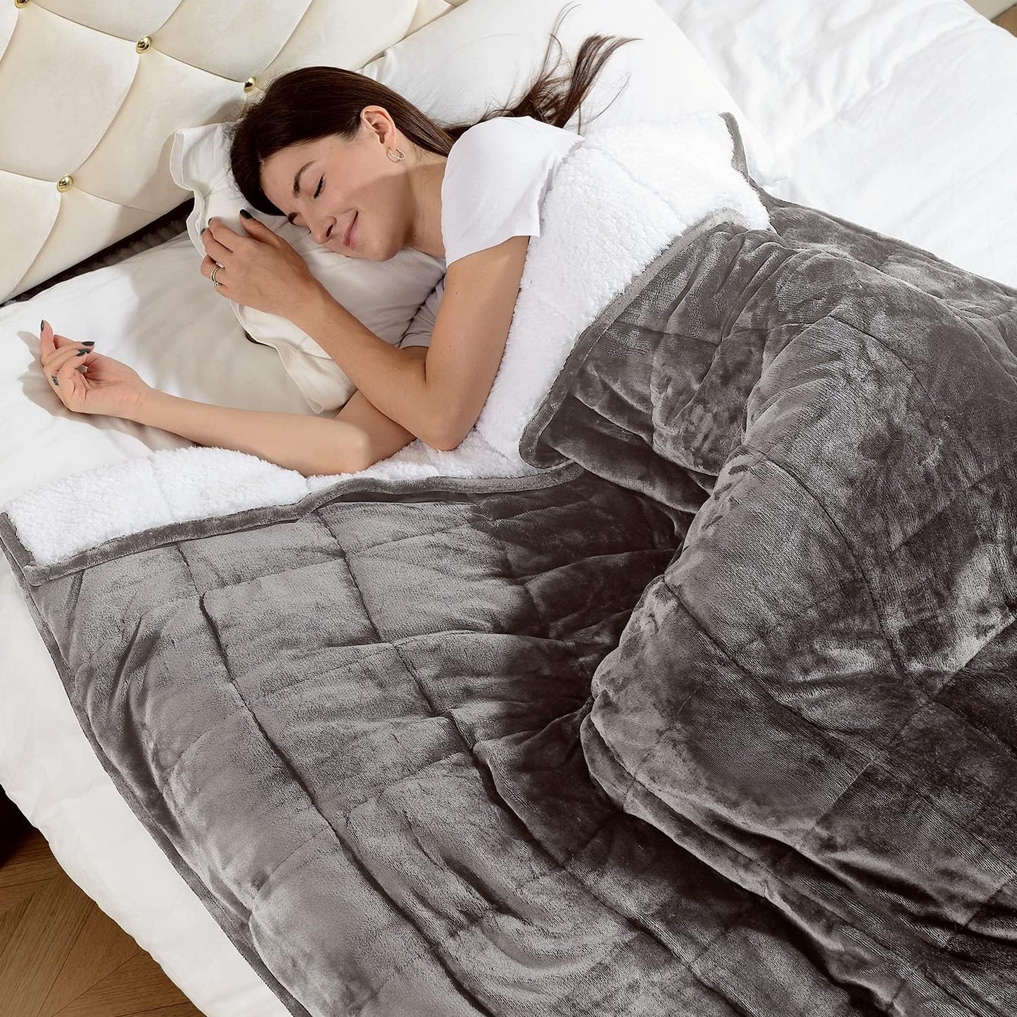 Weighted Blanket Queen Size 15lbs 60x80 inches with Soft Plush Fleece