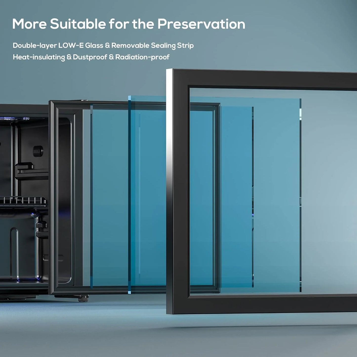 Beverage Refrigerator Cooler-120 Cans Freestanding Mini Fridge Cooler with Glass Door, Adjustable Shelves & Digital Temperature Display for Soda, Wine or Beer (Black, 3.2 Cu.Ft)