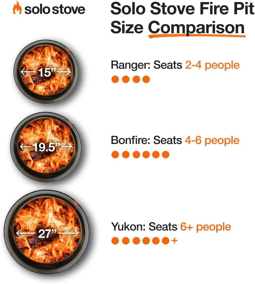 Solo Stove Bonfire 2.0 with Stand, 19.5 Inch Smokeless Fire Pit with Removable Ash Pan - Portable Outdoor Fire Pit - Stainless Steel Wood Burning Fireplace, Ideal for 4-6 People, 21.75 lbs