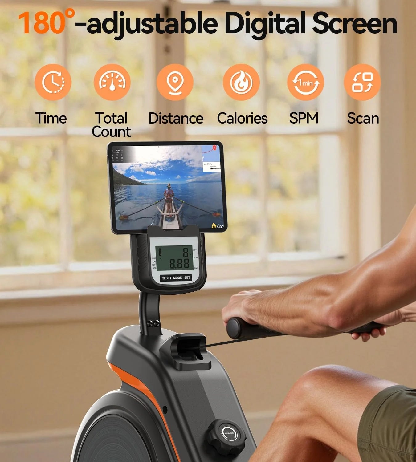 YOSUDA Home Magnet/Water Resistance Rowing Machine Support Bluetooth and Applications