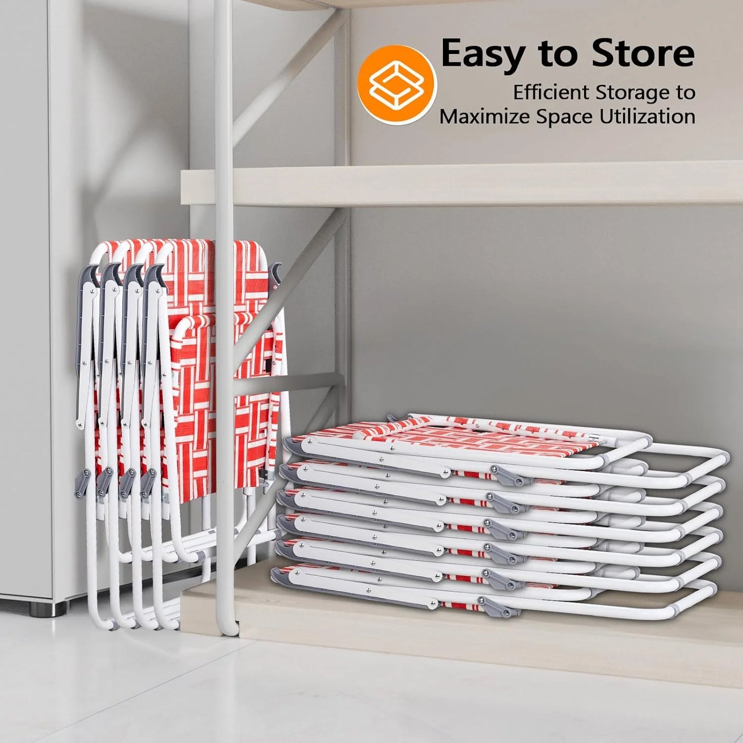 VINGLI Patio Lawn Webbed Folding Chairs Set of 2, Outdoor Beach Portable Lawn Chair Camping Chair Beach Chair