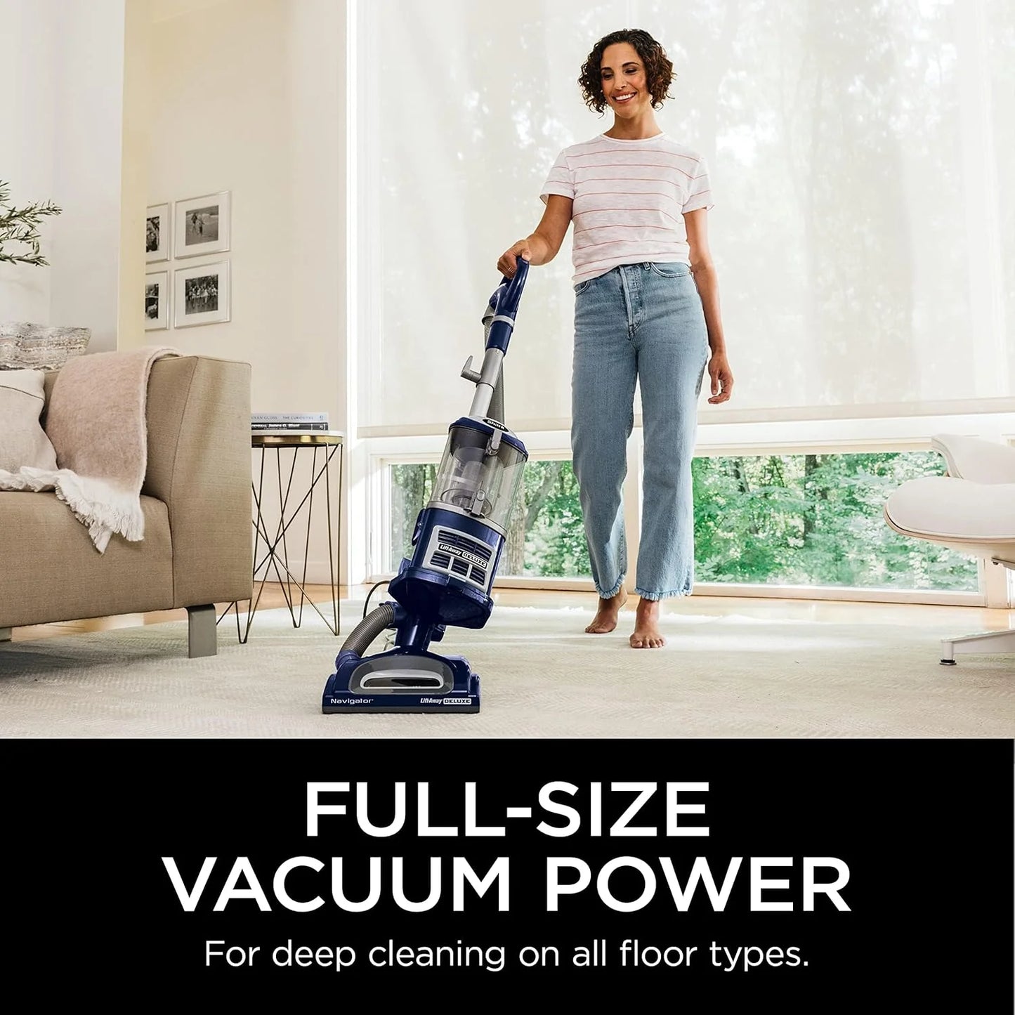 Upright Vacuum Navigator Lift-Away Deluxe with Large Dust Cup Capacity HEPA Filter Swivel Steering Upholstery Tool & Crevice Tool