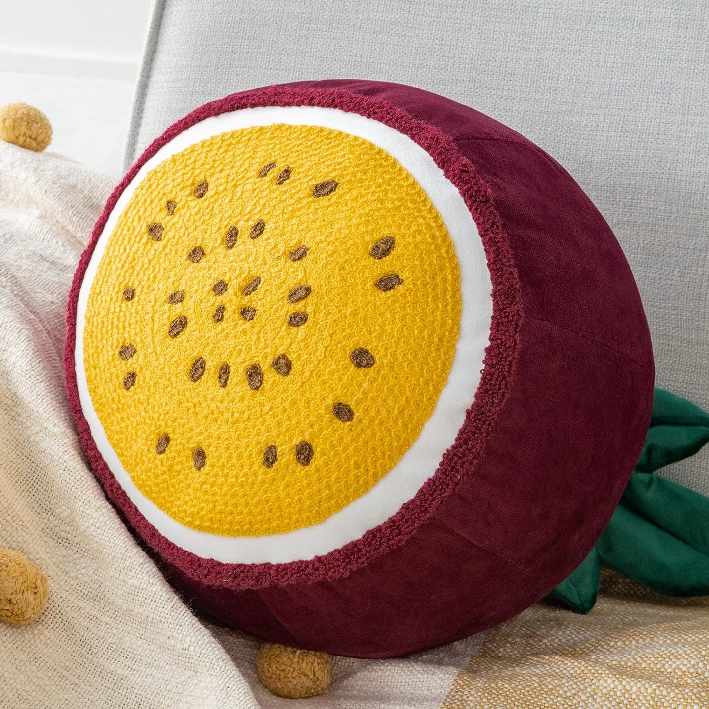 Fruit Shaped Pillows Series Grapefruit Shaped Throw Pillow