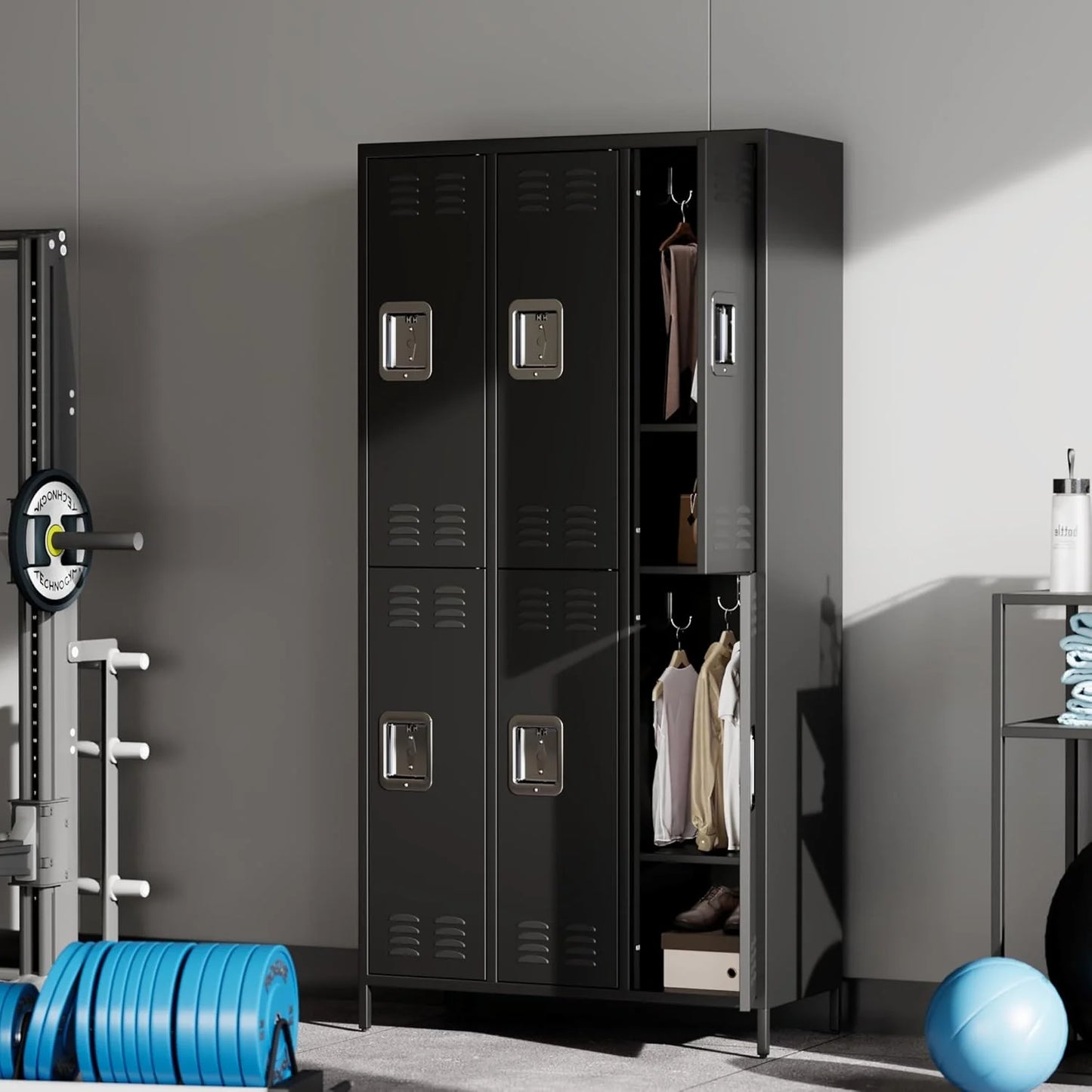 GAOMON Locker for Employees, 6 Doors Locker Cabinet with Hooks, Storage Locker