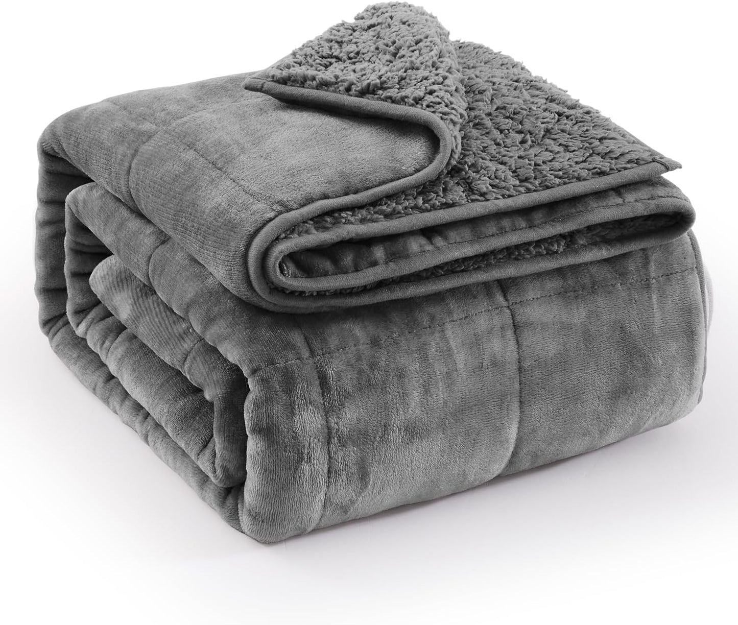 Sherpa Fleece Weighted Blanket 15 lbs 60"x 80"
