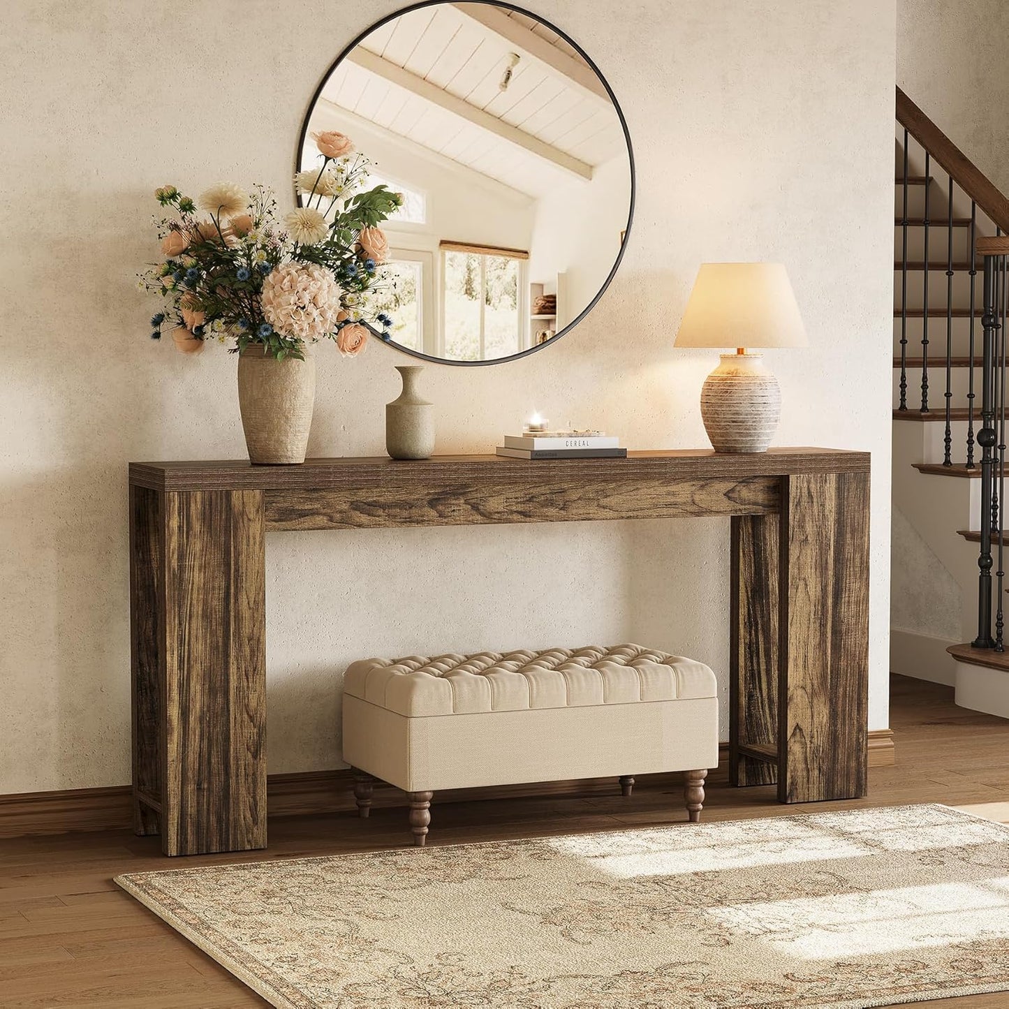 70.9-Inch Long Console Table Narrow Sofa Table Behind The Couch