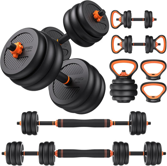 Feierdun adjustable dumbbells with connectors Barbell, kettlebell, push-up stand
