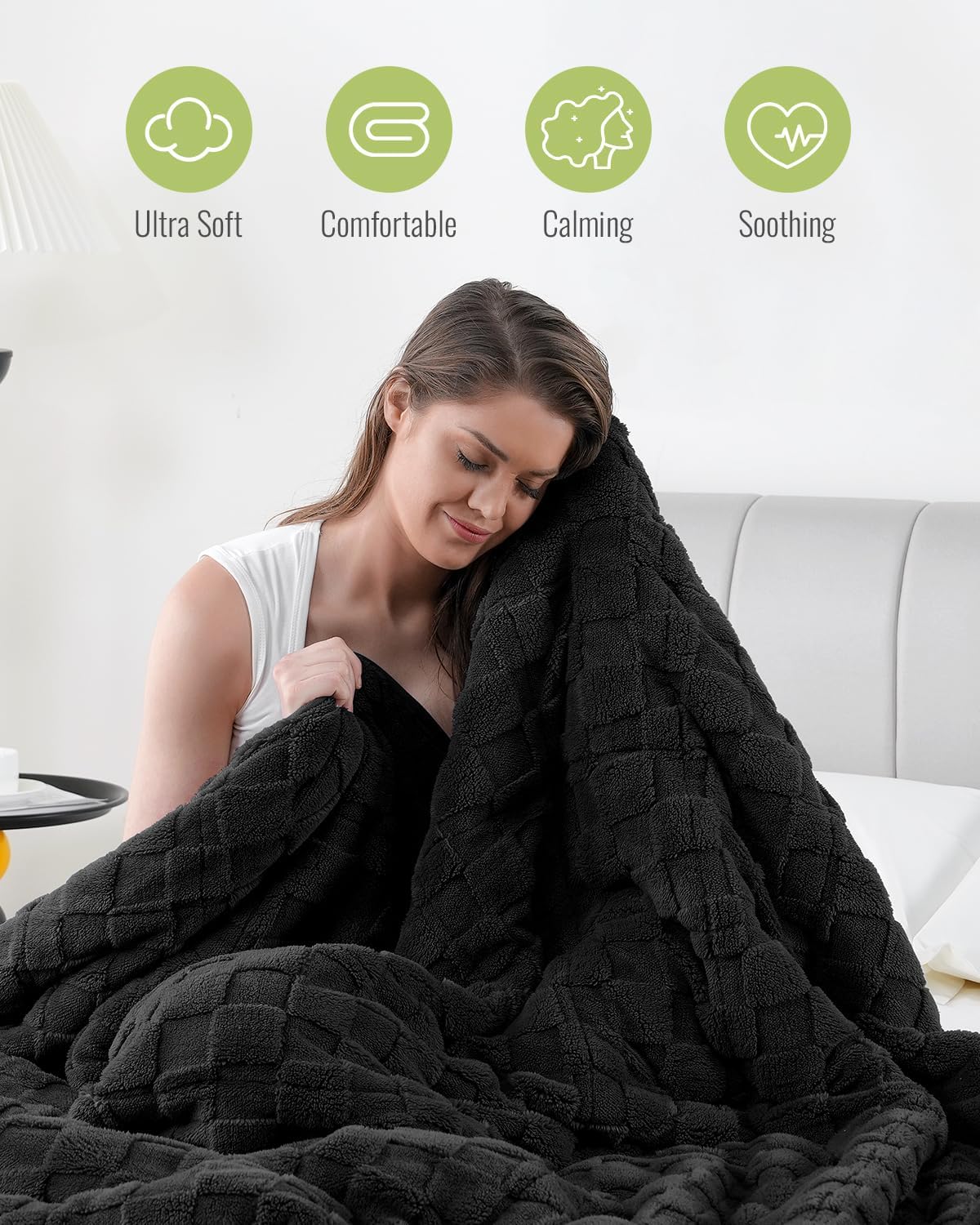 Weighted Blanket Queen Size 15lbs 60x80 inches with Soft Plush Fleece