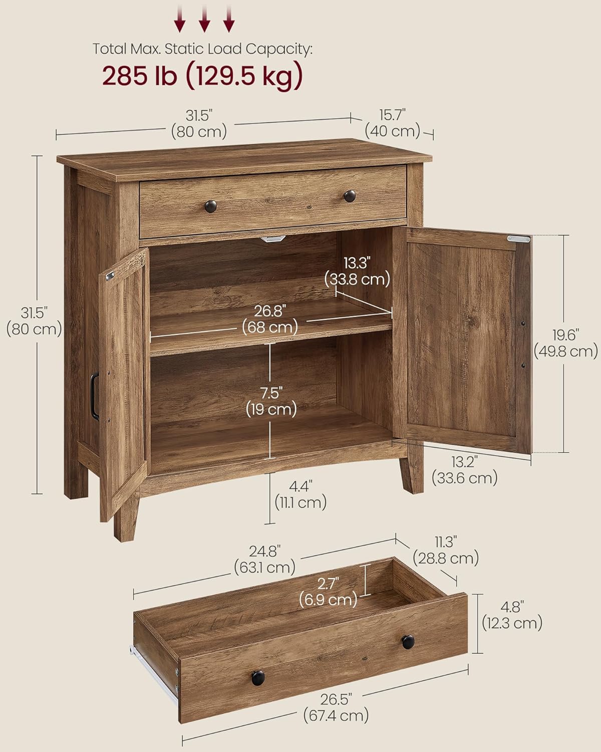 Storage Cabinet Buffet Cabinet with Adjustable Shelves