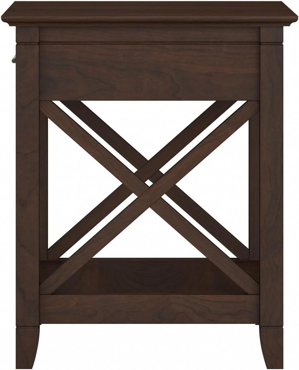 Key West Small End Table with Storage Modern Farmhouse Accent Shelf