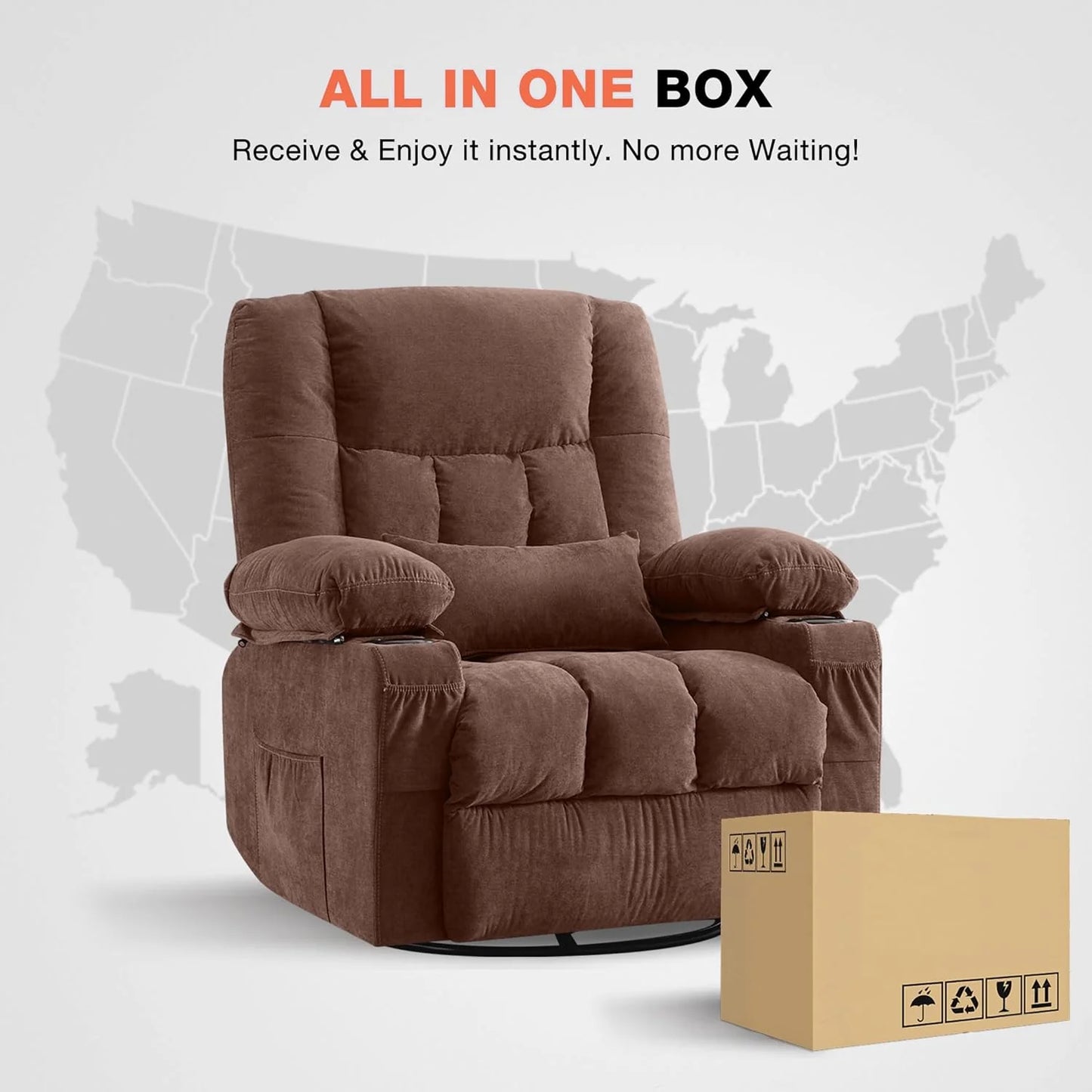 Recliner Loveseat with Cup Holders for Living Room