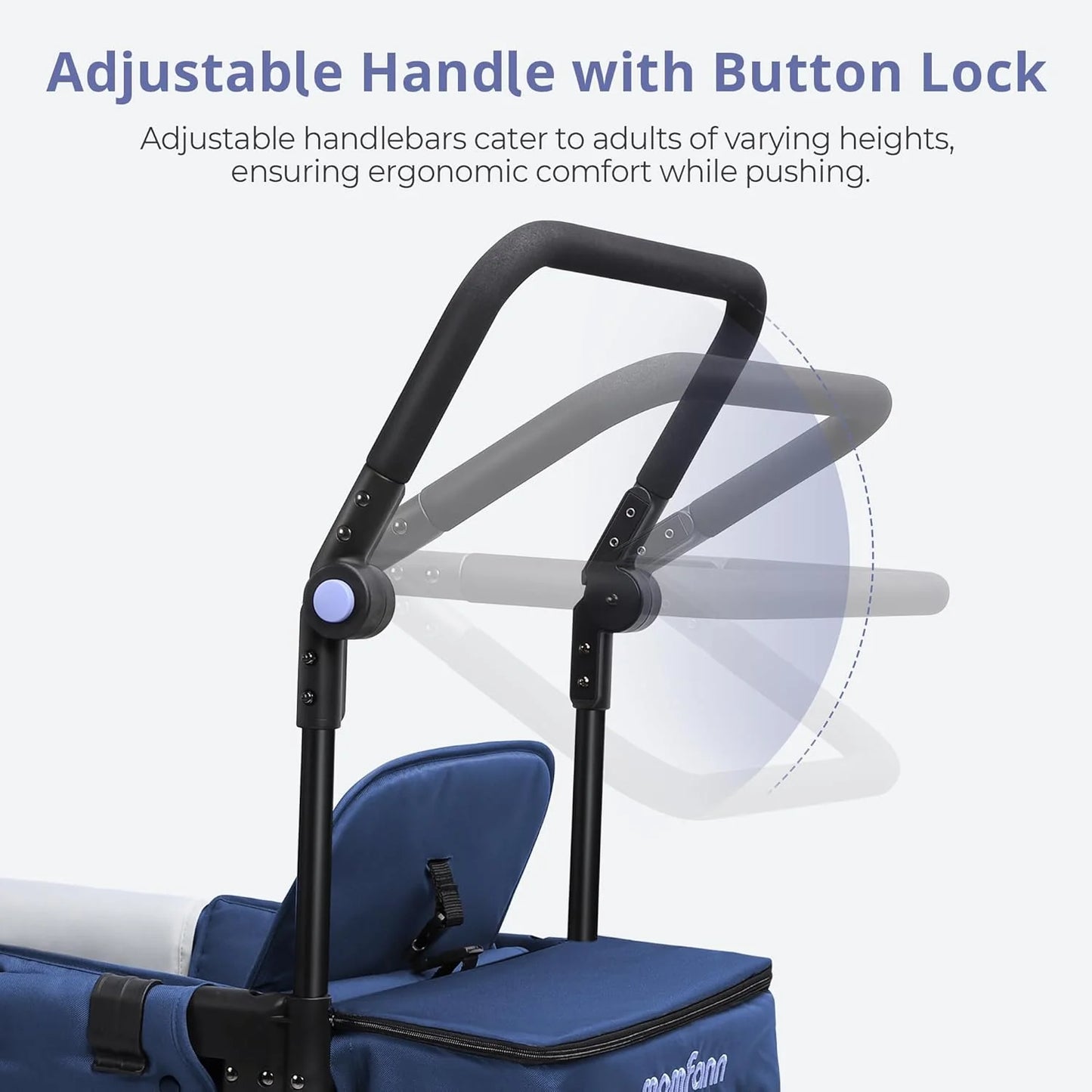 Stroller Wagon for Kids, Wagon Stroller Toddlers 2 Seaters, All-Terrain Baby Wagon Outdoor with Canopy, Parent Organizer, Adjustable Handle & Pull Bar for Infants and Toddlers, Gray