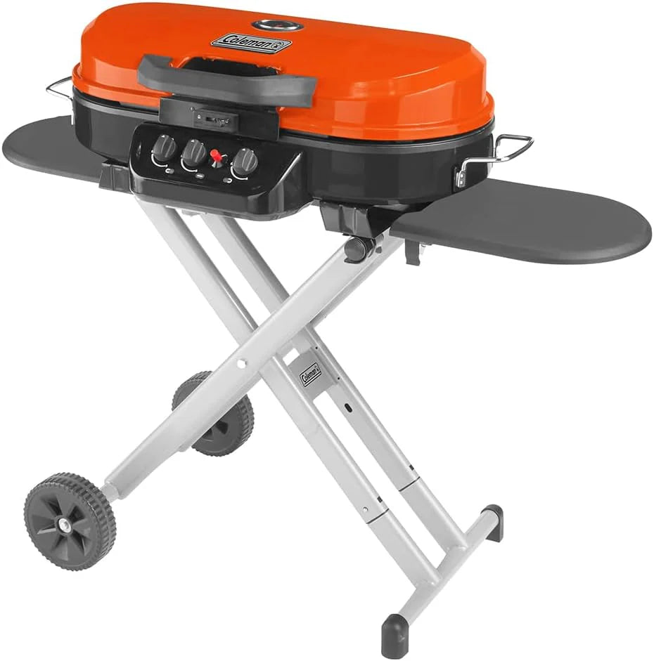 RoadTrip 285 Portable Stand-Up Propane Grill with 3 Adjustable Burners & Instastart Ignition, 20,000 BTUs of Power for Outdoor Cooking, Camping, Tailgating, Grilling, BBQs, & More