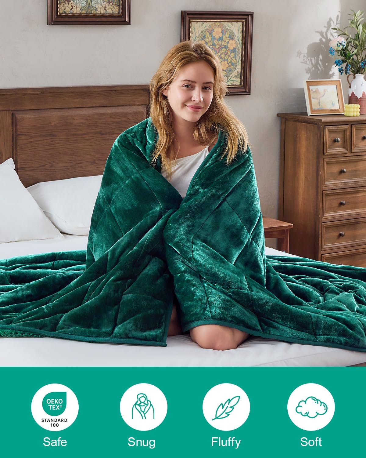 Sherpa Fleece Weighted Blanket 15 lbs 60"x 80"