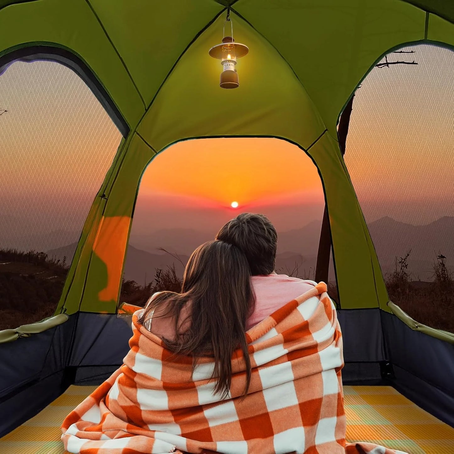 SUV Tent for Camping with Rainfly, Waterproof PU3000mm Double Layer Design, Car Tents for Camping SUV, SUV Tailgate Tent for Outdoor with Storage Bag, for SUV Van, Jeep, Pickup 8'W x 8'L x 7.2'H