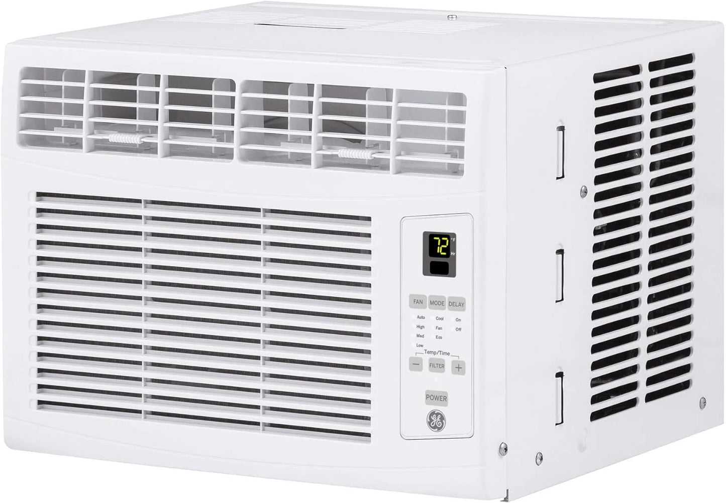 GE Window Air Conditioner Unit, 5,000 BTU for Small Rooms up to 150 sq ft. with Manual Adjustable Fan and Cooling Settings, Perfect for Small Bedroom or Living Room, Easy Install Kit Included, White