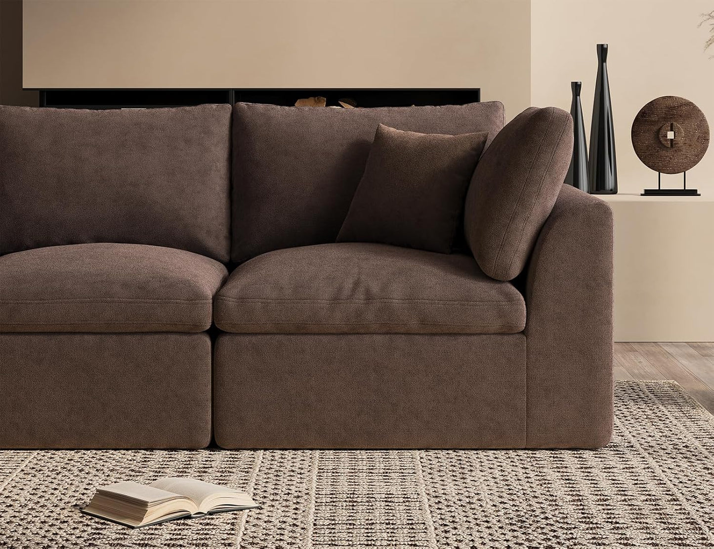 110 inch cloud sectional sofa for living room, convertible L-shaped sofa 3 seater sectional sofa