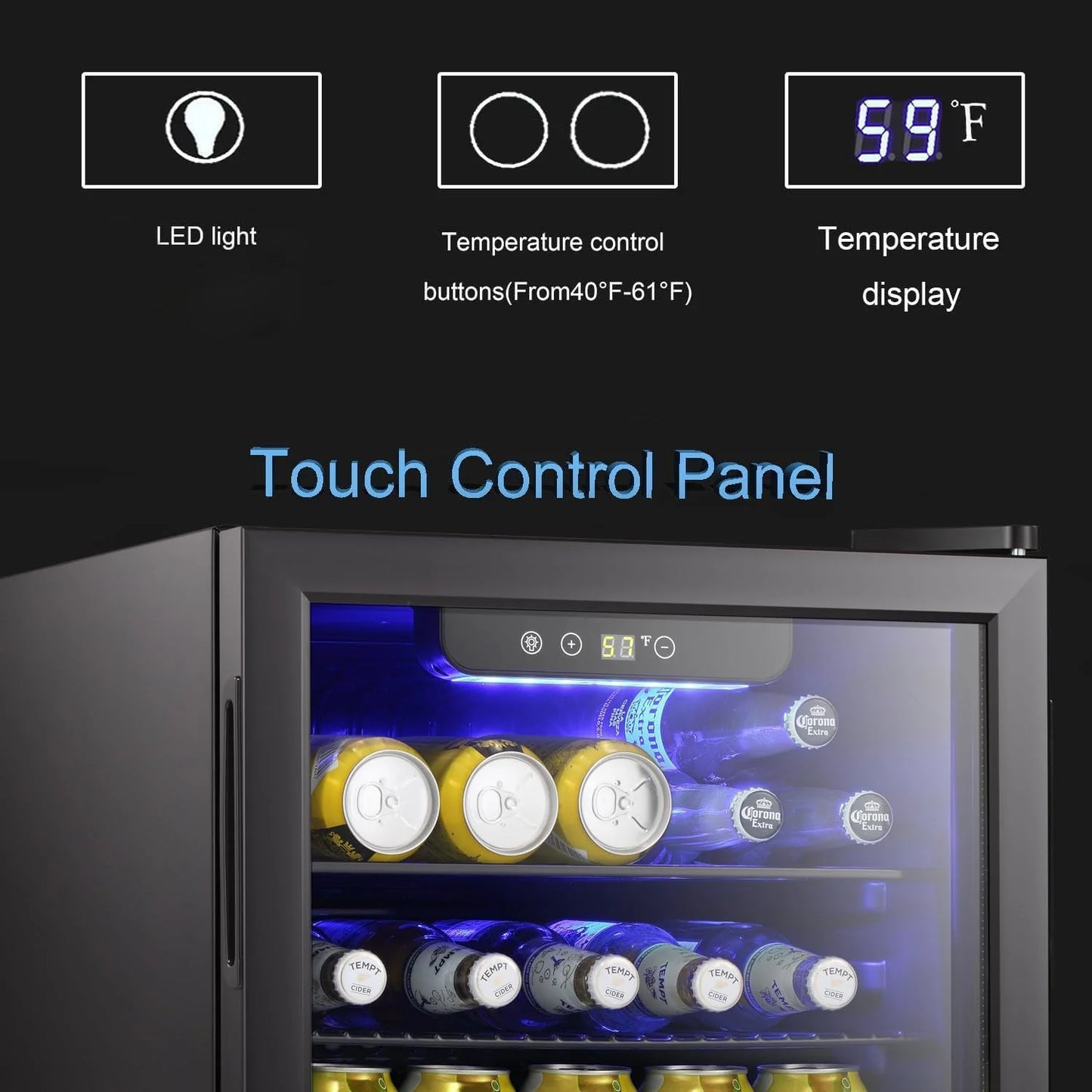 Antarctic Star Beverage Refrigerator Cooler 68 Can, Mini Fridge with Glass Door for Beer Drinks Wine,Freestanding Small Fridge with Electronic Temperature Control for Home and Bar,1.7 cu.ft