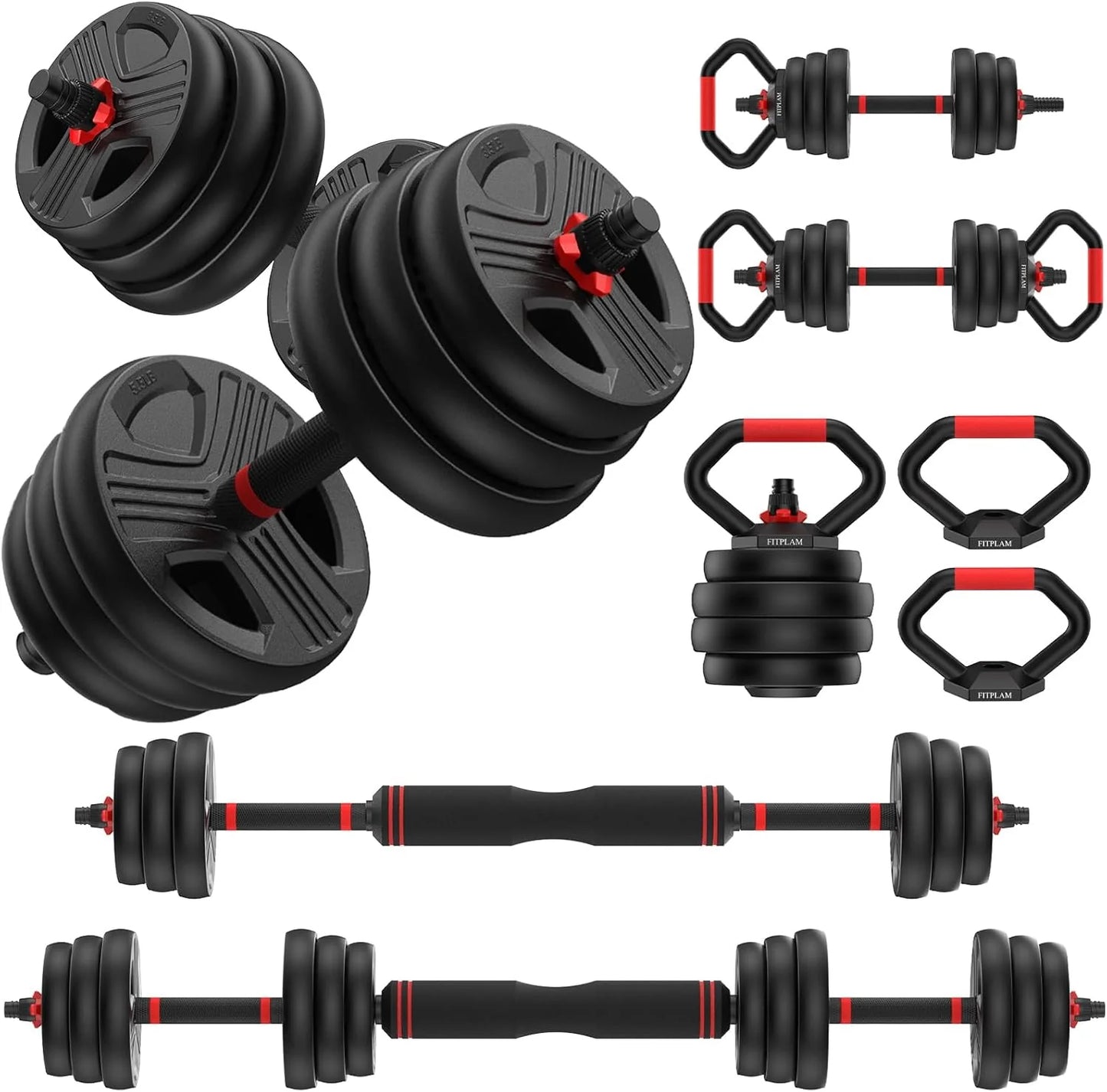 Adjustable dumbbell kit with upgraded nuts Barbell, push-up stand, push-up stand