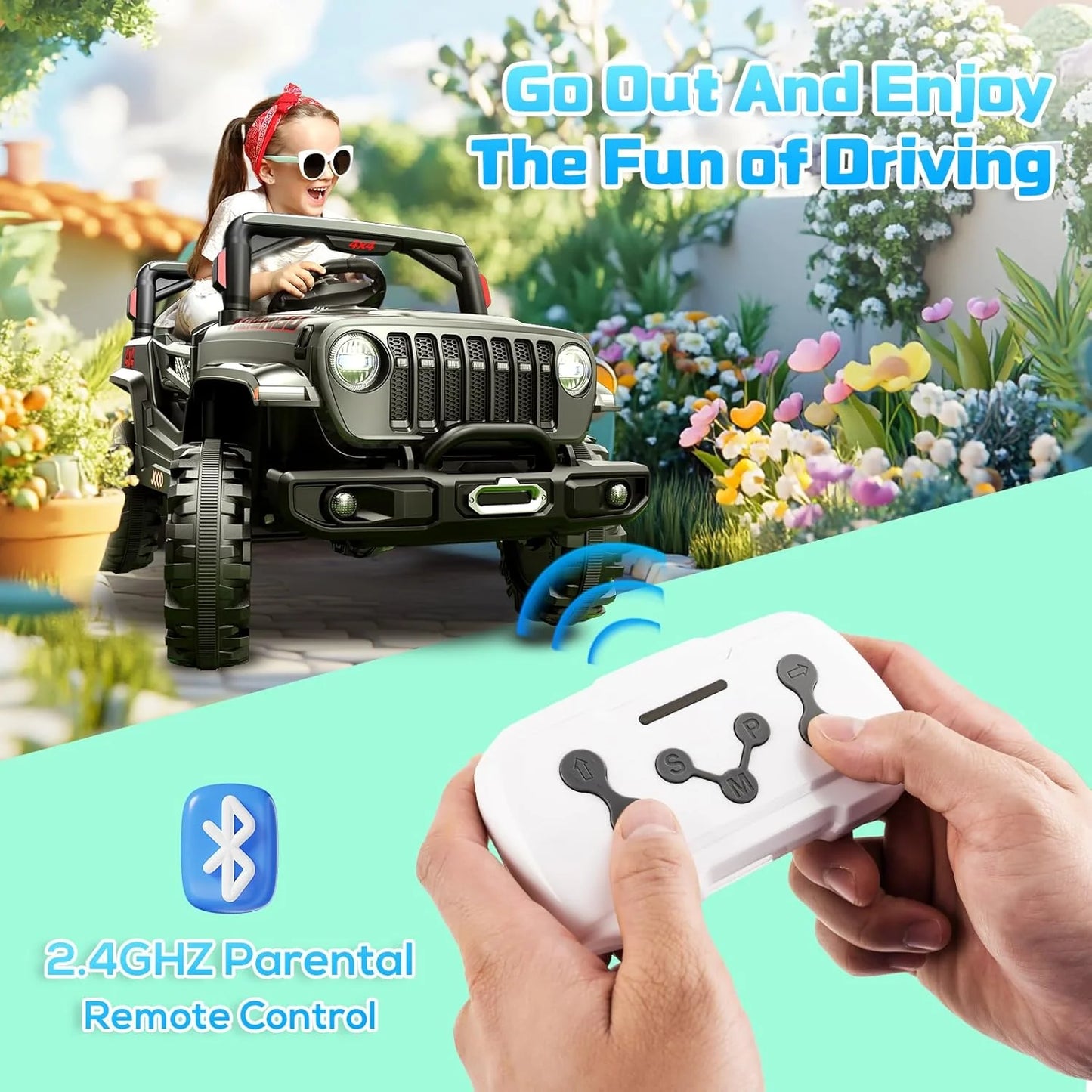 SEALIGHT 12V Children's Driving Truck Model 380 Watt Motor Emergency Braking Function