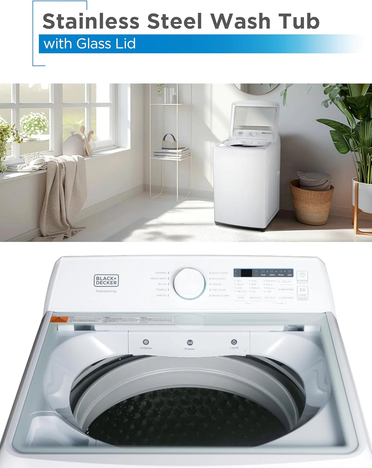 Portable Washer 6.6 lb. Capacity Washing Machine for Homes & Apartments 5 Wash Cycles Quick Connect Sink Adapter and Drain Hose Included Transparent Lid