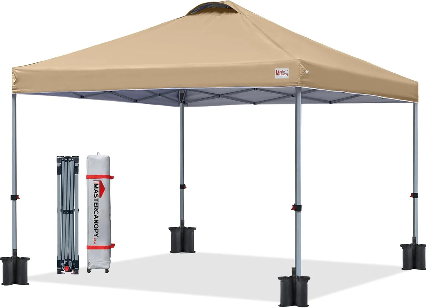 Durable Pop-up Canopy Tent with Roller Bag (10x10, Black)