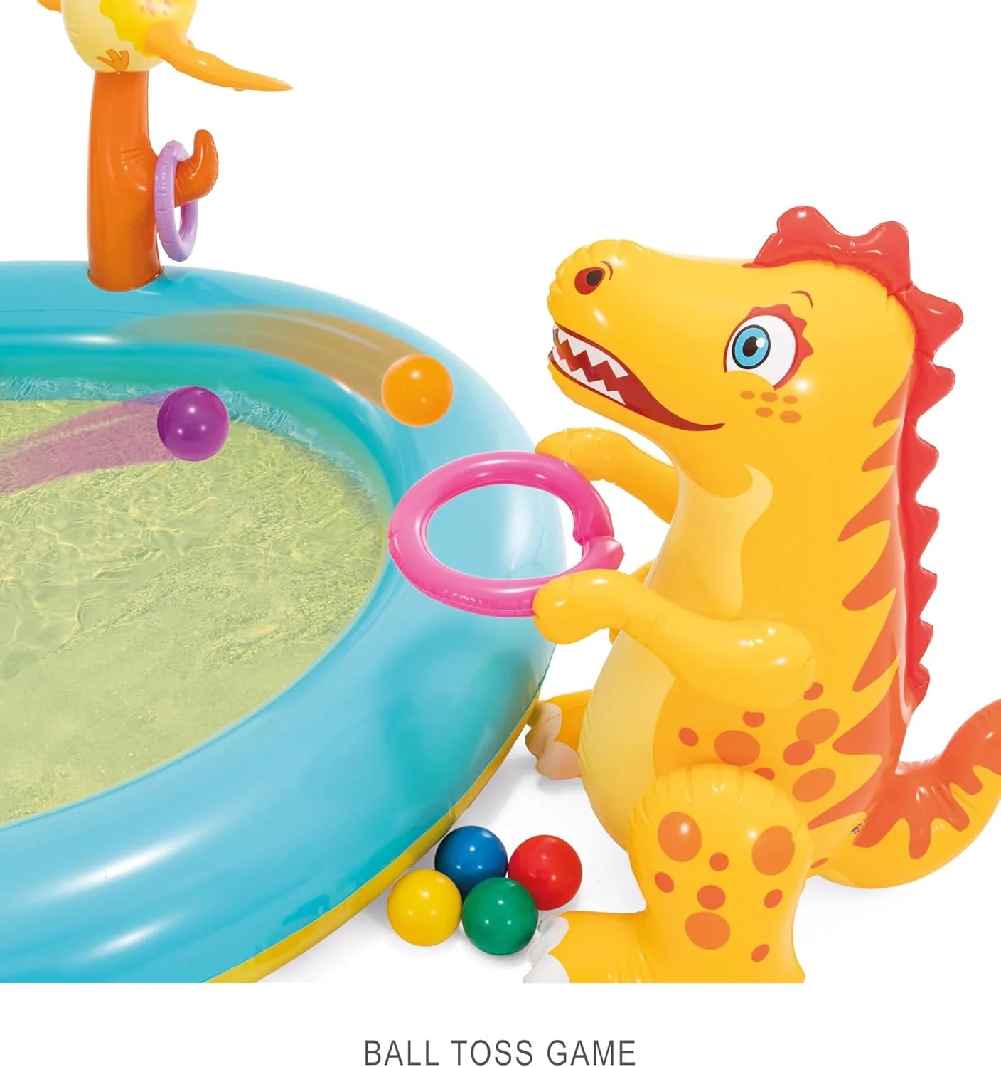 Intex 96" x 78" x 28" Inflatable Jungle Adventure Play Center Spray Kiddie Pool - Backyard Kids Water Slide, Outdoor Blow-Up Splash Pad for Toddlers