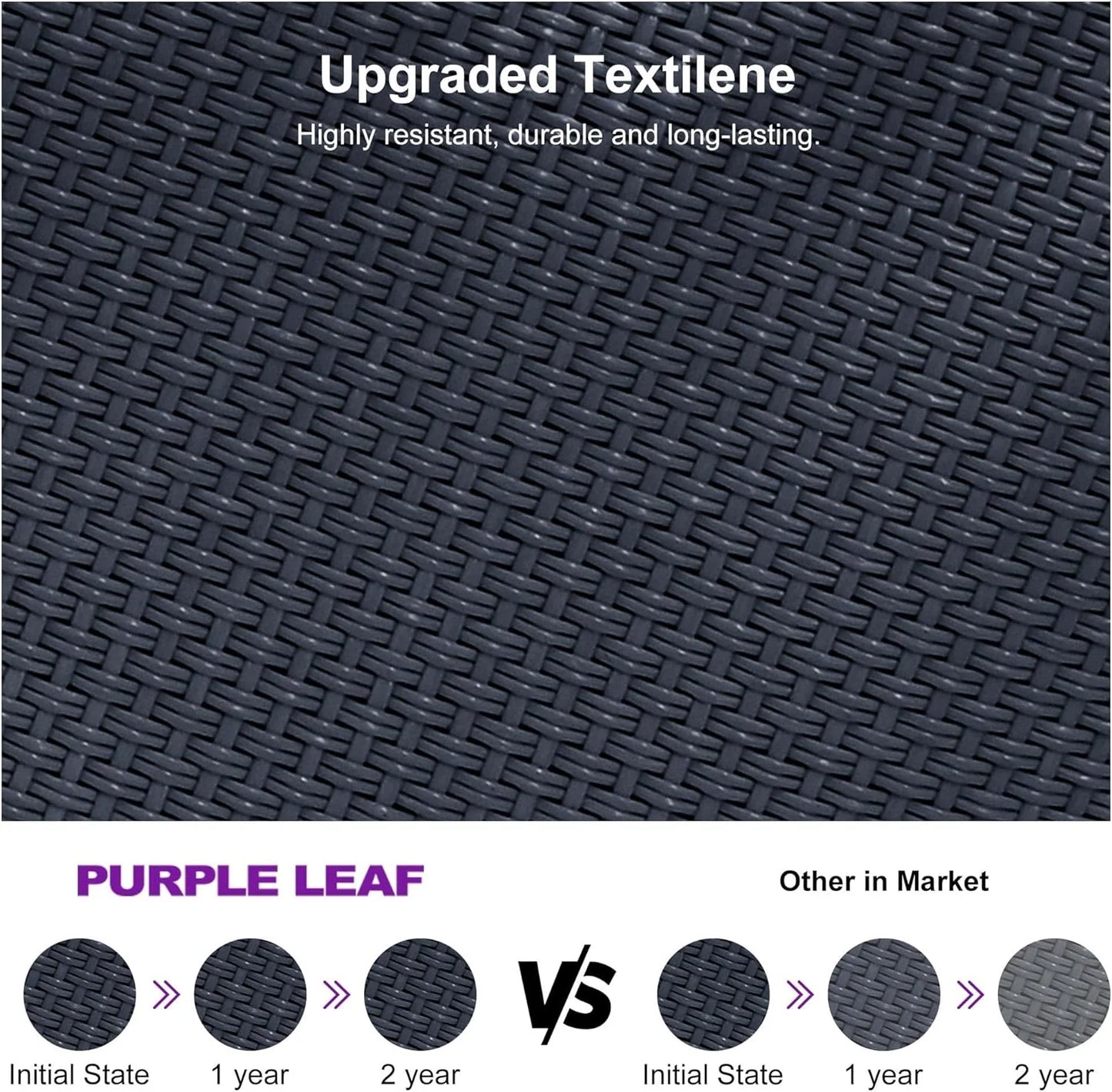 PURPLE LEAF Patio Tanning Lounge Chair Set with Face Down Hole Outdoor Aluminum Adjustable Reclining Chairs Wheels Pillows and Table for Poolside Beach Sunbathing Lounger, Beige