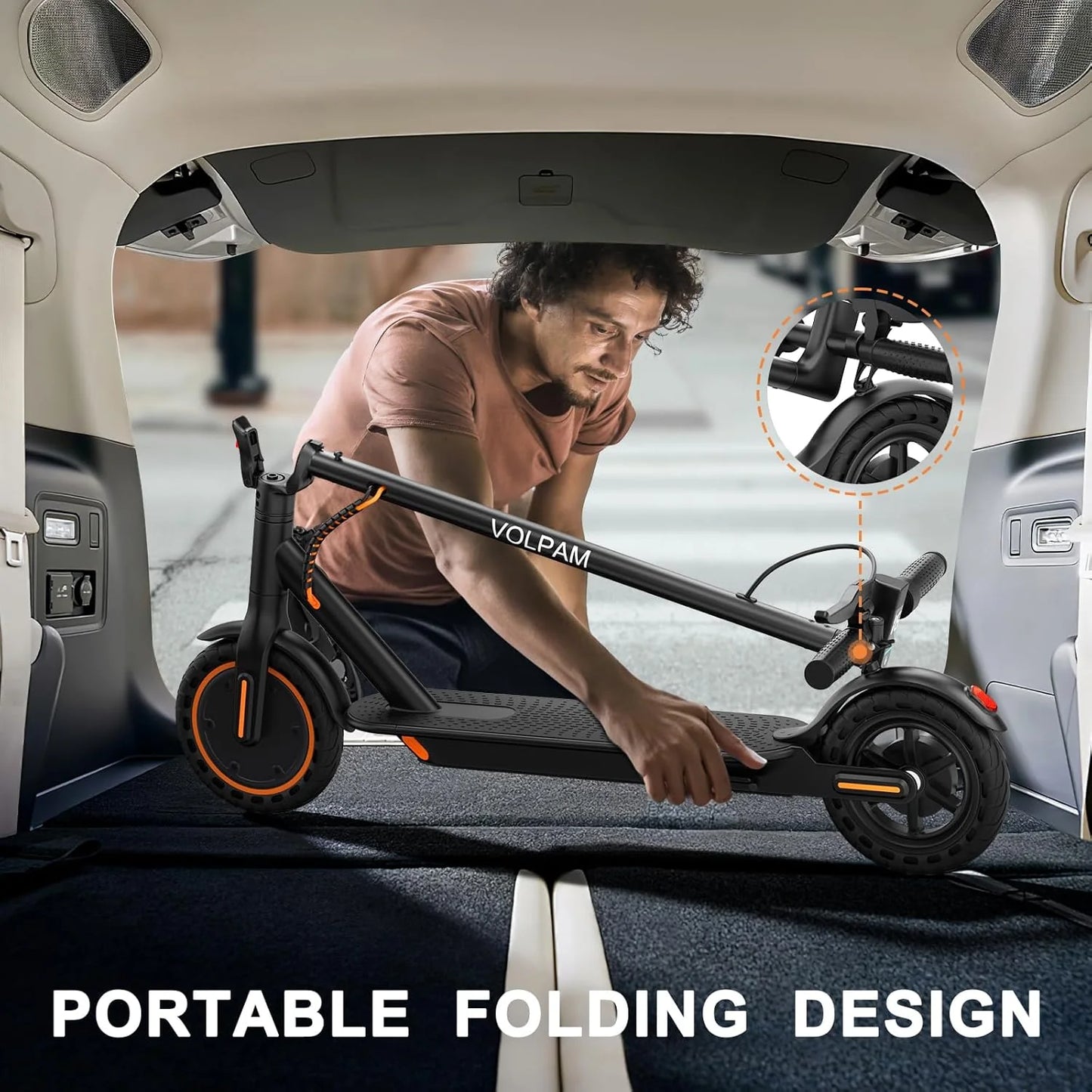 Electric Scooter, 350W/500W Powerful Motor, 8.5"/10" Solid Tires, 19/22Mph, 28/21/12 Miles Range,Dual Braking