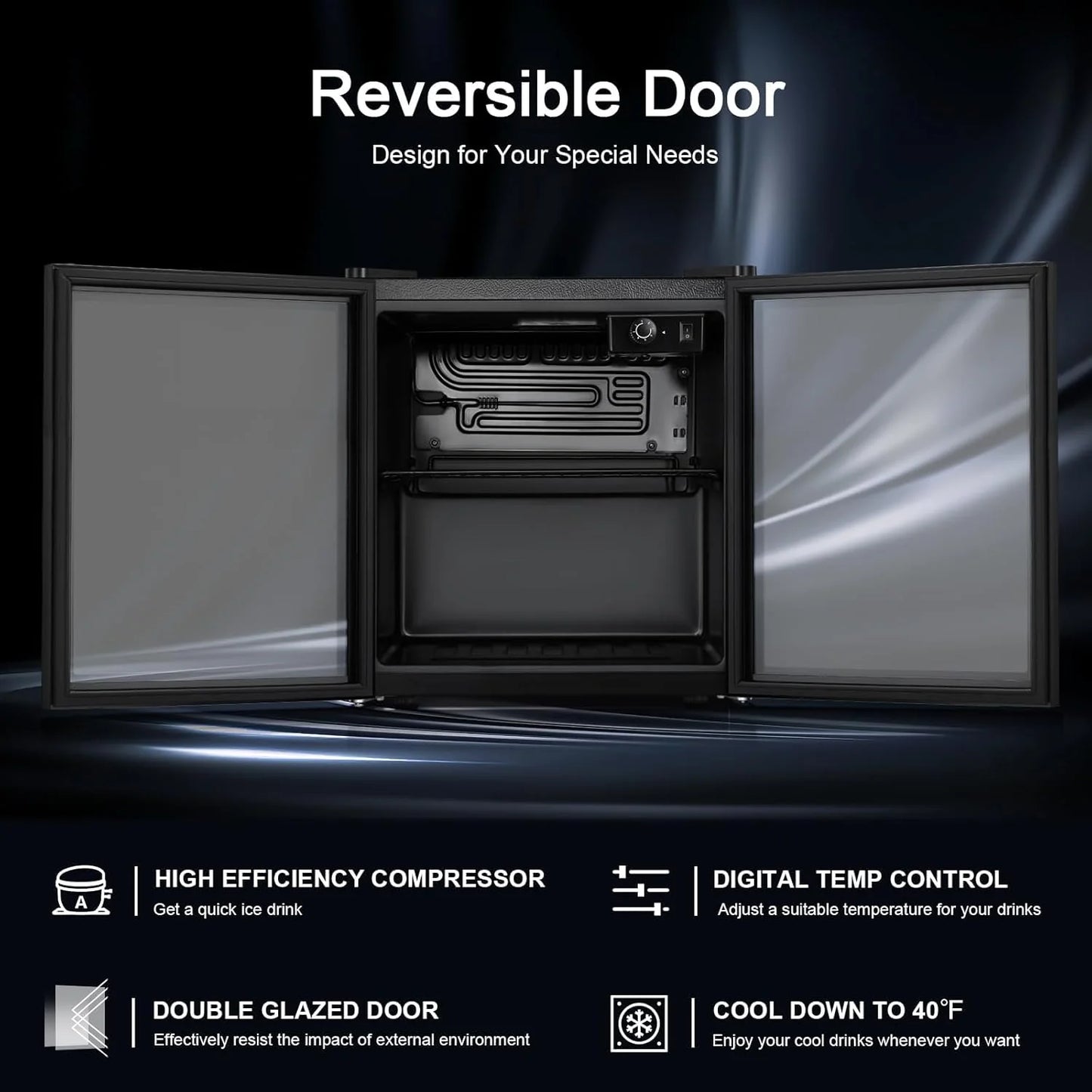 Antarctic Star Beverage Refrigerator Cooler 68 Can, Mini Fridge with Glass Door for Beer Drinks Wine,Freestanding Small Fridge with Electronic Temperature Control for Home and Bar,1.7 cu.ft