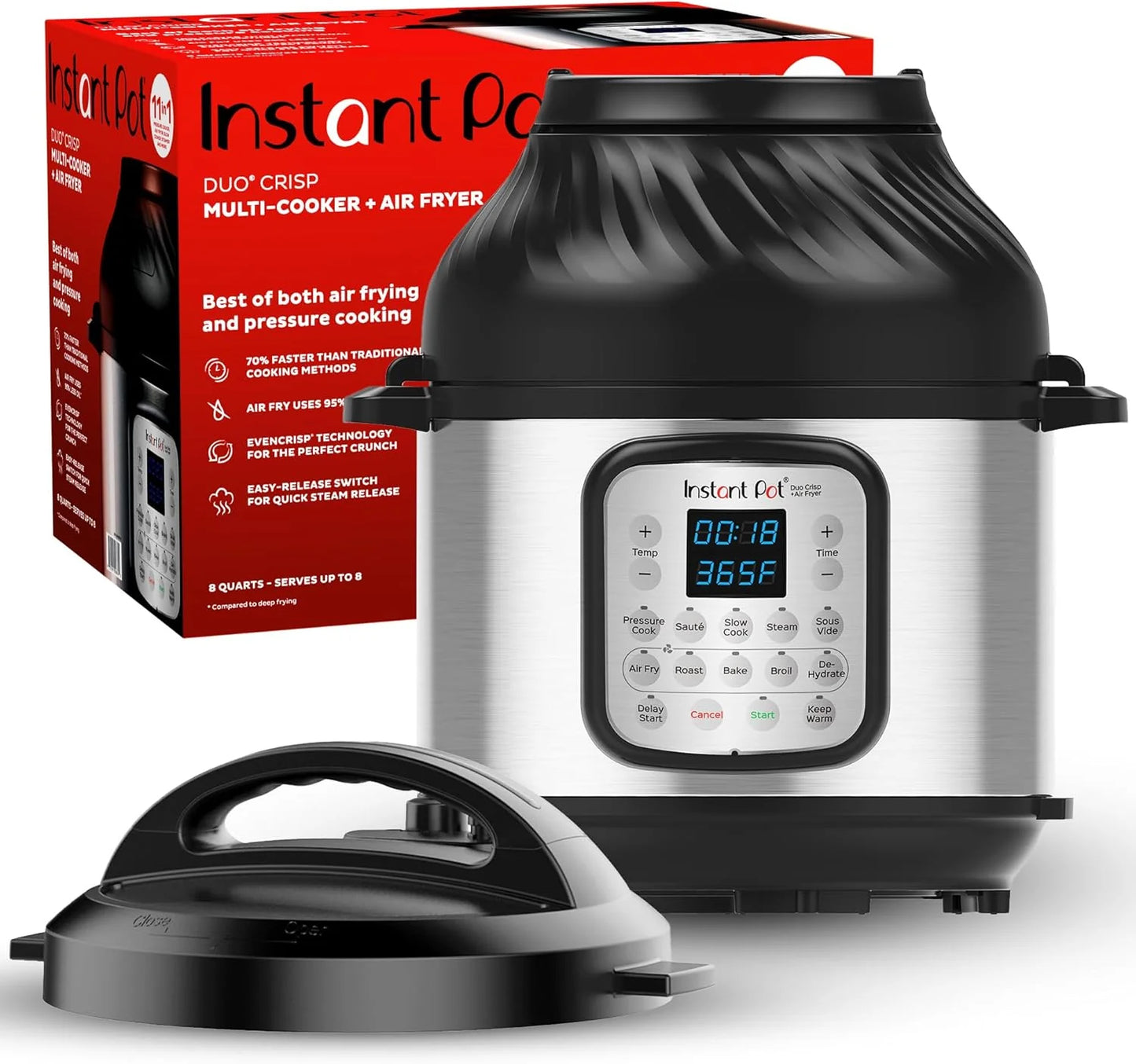 Instant Pot Duo 7-in-1 Electric Pressure Cooker, Slow Cooker, Rice Cooker, Steamer, Sauté Pan, Yogurt Maker, Warmer, and Sterilizer