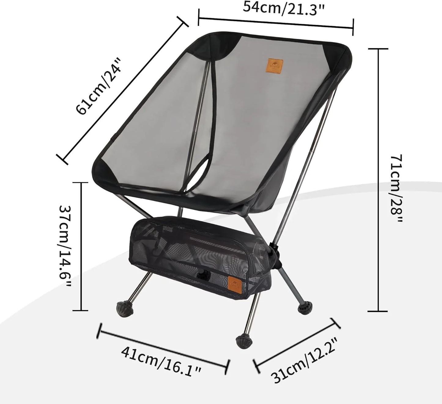 Ultralight Camping Chair 2.12 lbs Portable Backpacking Chair Folding Hiking Chair