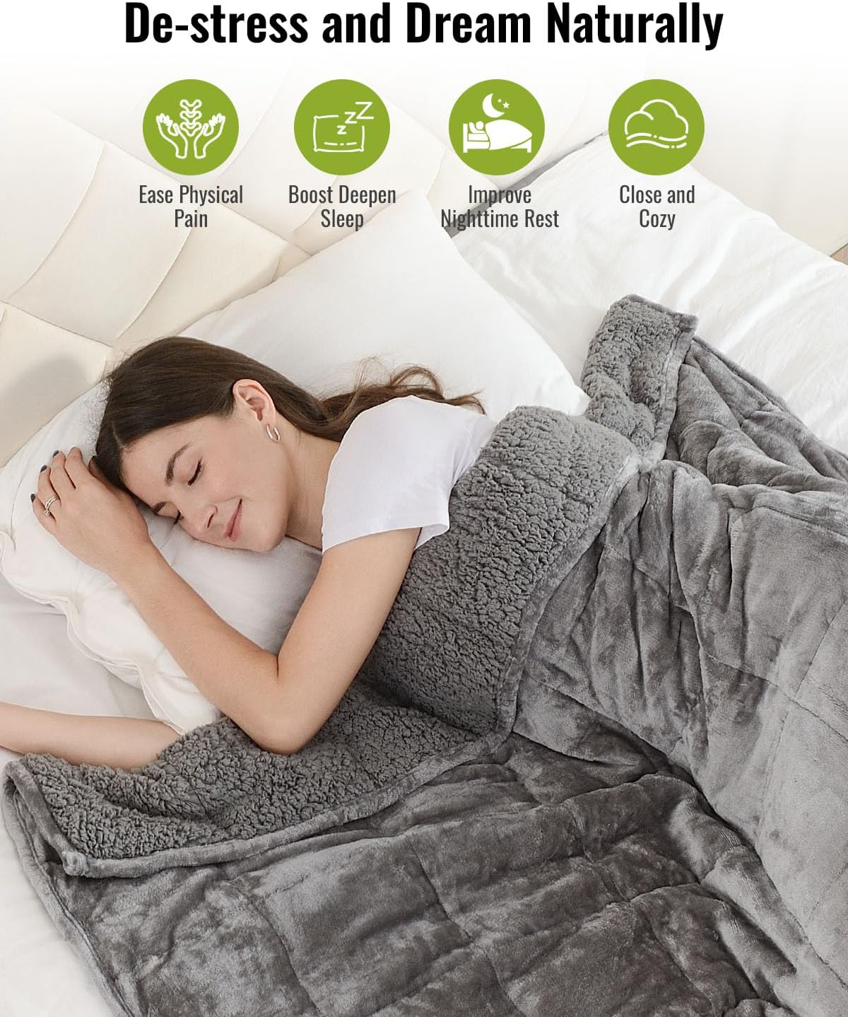 Weighted Blanket Queen Size 15lbs 60x80 inches with Soft Plush Fleece