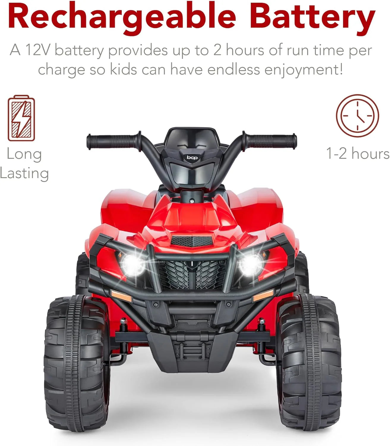 Best Choice Products 12V Kids Ride-On Electric ATV, 4-Wheeler Quad Car Toy w/Bluetooth Audio, 2.4mph Max Speed, Treaded Tires, LED Headlights, Radio