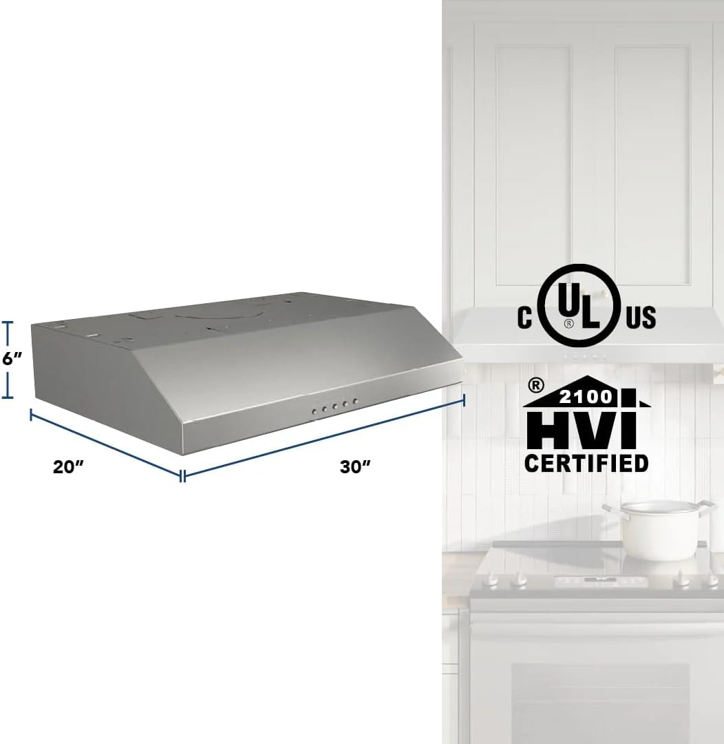 Broan-NuTone Three-Speed Glacier Undercabinet Range Hood with LED Light, ADA Compliant