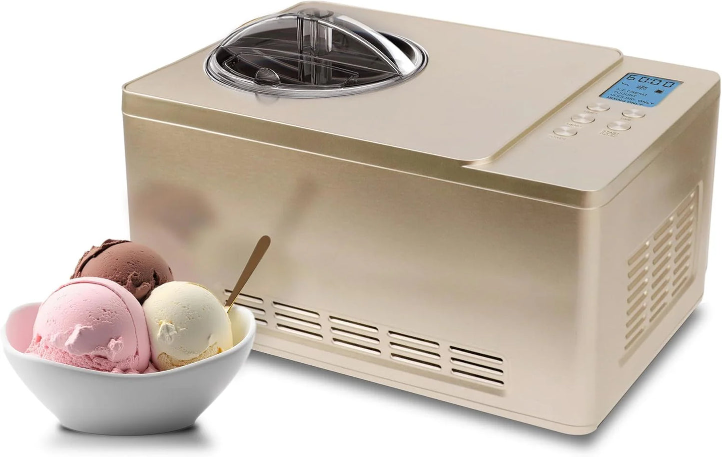 Whynter ICR-300SS 0.5-Quart Stainless Steel Rolled Ice Cream Maker With Compressor
