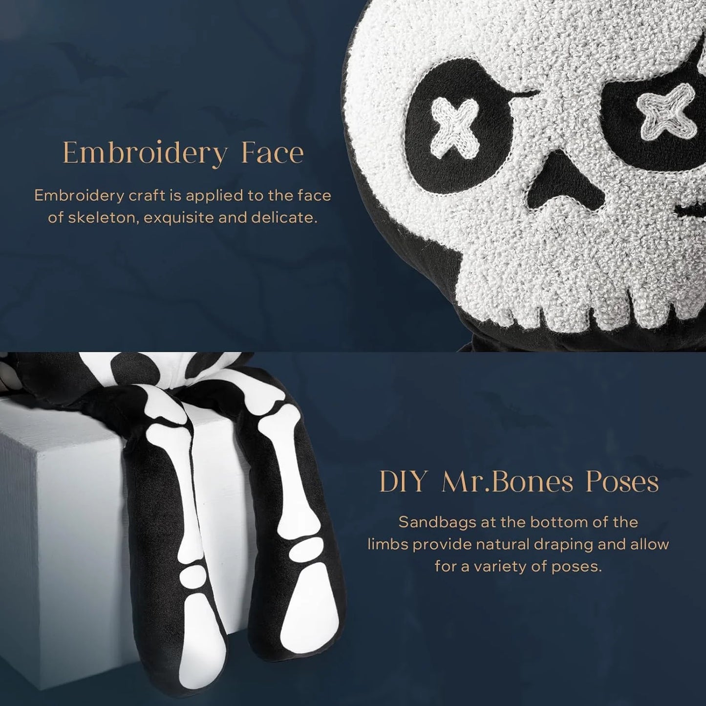 Halloween Shaped Throw Pillow Skeleton Shaped Pillow