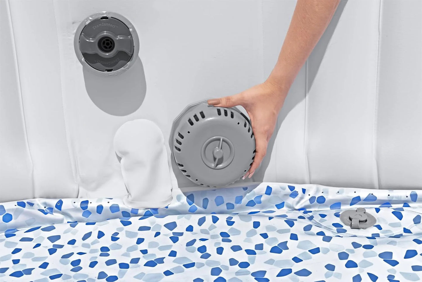 Bestway SaluSpa Miami EnergySense AirJet Inflatable Hot Tub Spa (71" x 26") | Portable Hot Tub with 2 Covers (1 Energy-Efficient Thermal Cover and 1 Standard Cover) | Fits Up to 2-4 Persons | Black