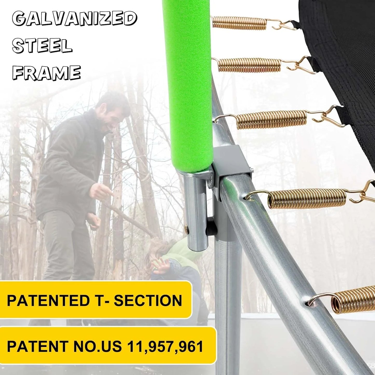 AOTOB 8FT 10FT 12FT 14 FT 15FT Trampoline with Safety Enclosure Net，Outdoor Trampoline with Basketball Hoop, Heavy Duty Jumping Mat and Spring Cover Padding for Kids and Adults, Storage Bag and Ladder