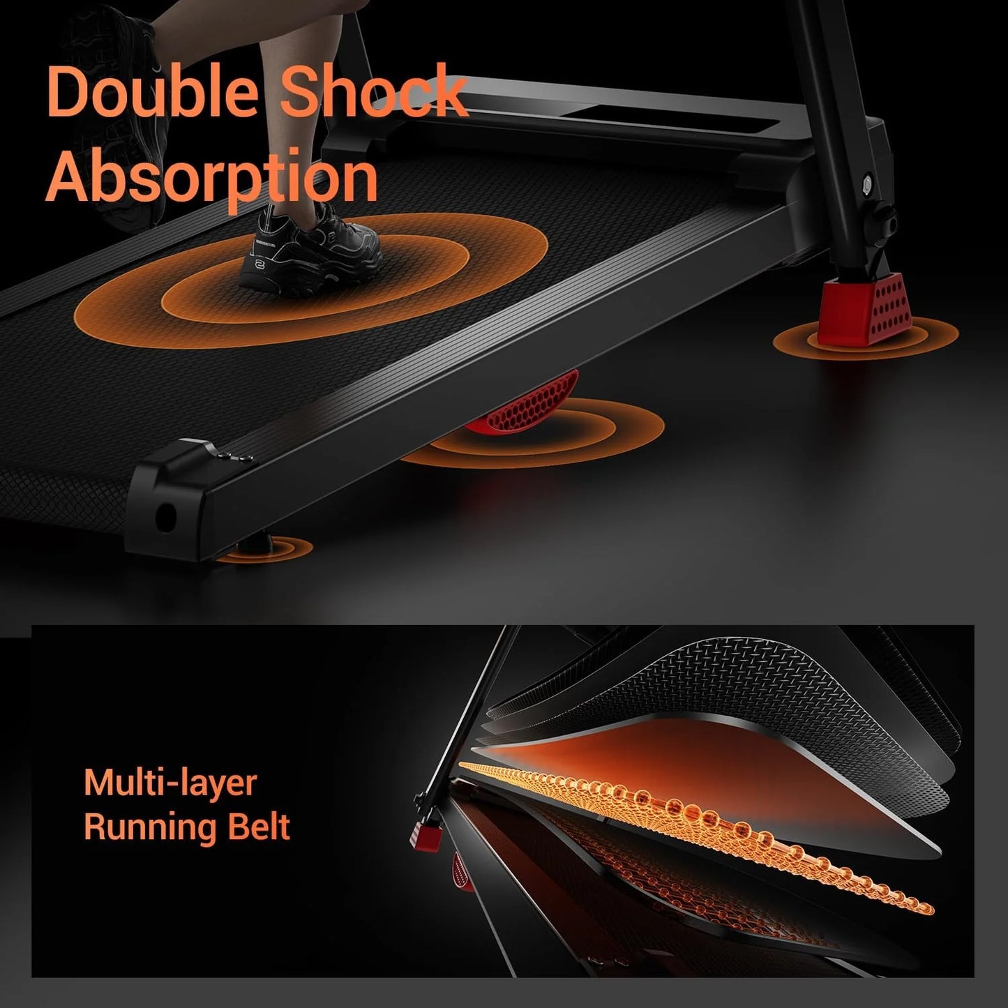 Home Treadmill, 15% Incline Treadmill, 3.0 hp Quiet Brushless Dual Cushion System00lbs Weight Capacity