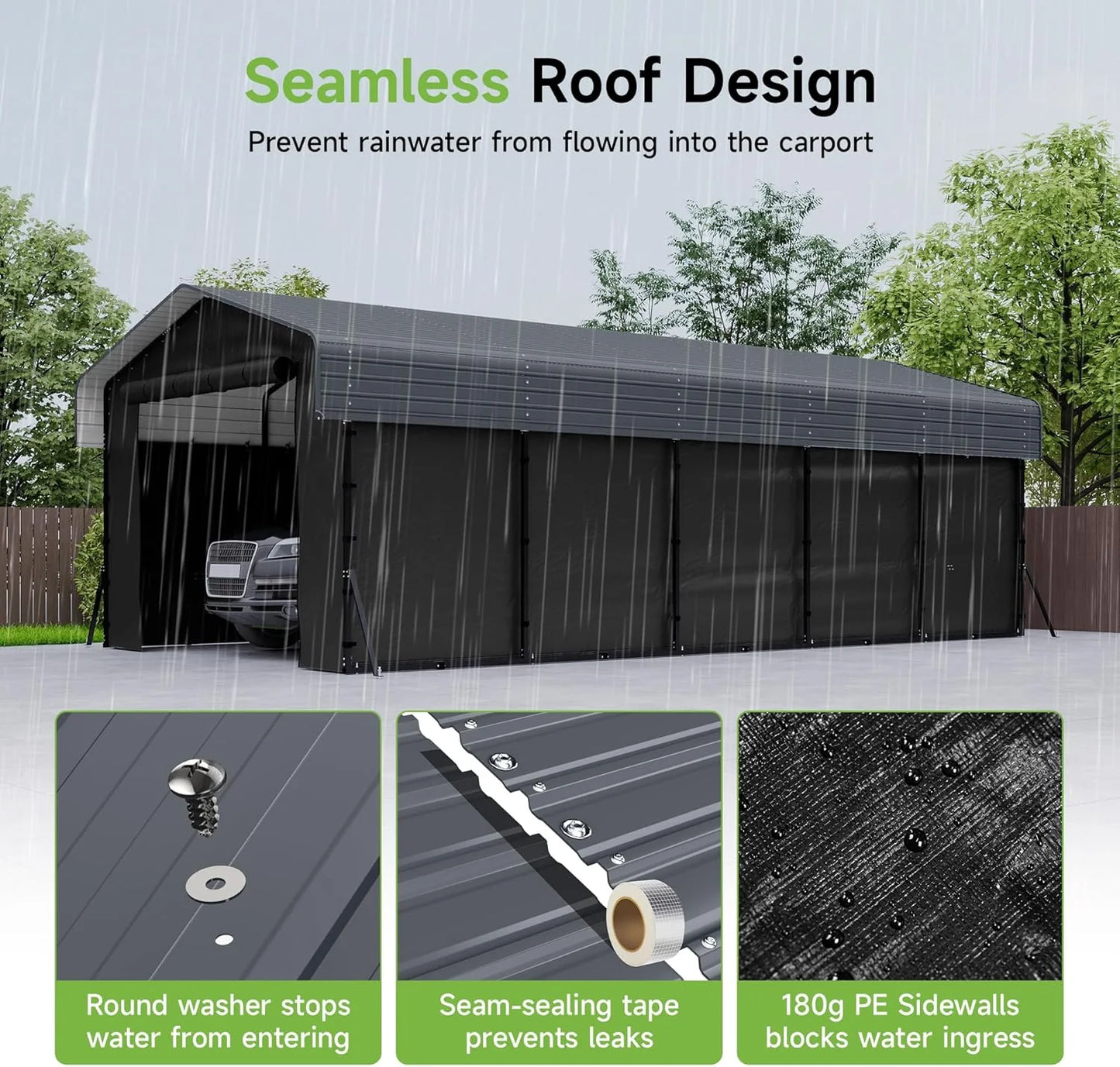 10'x15' Heavy Duty Metal Carport, Outdoor Garage Car Shelter Shade with Heavier Frame