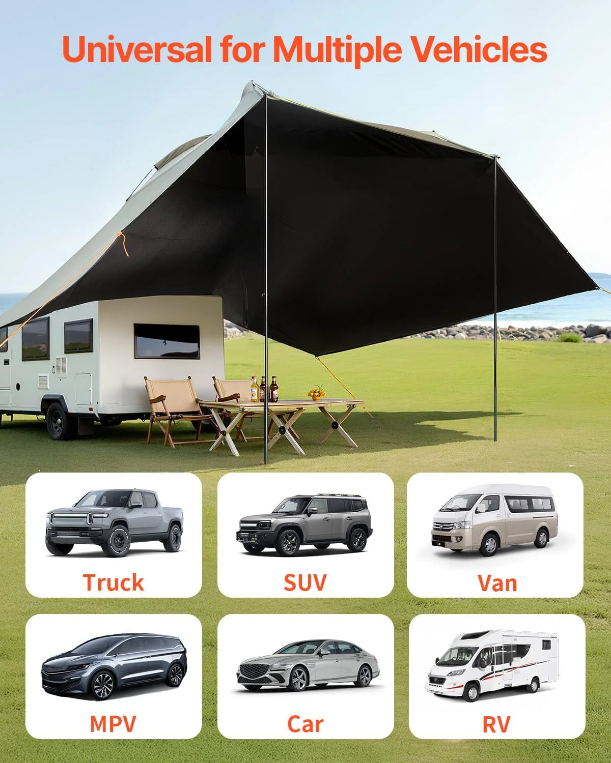 Awning Tent UV50+ Waterproof Canopy for Vehicles