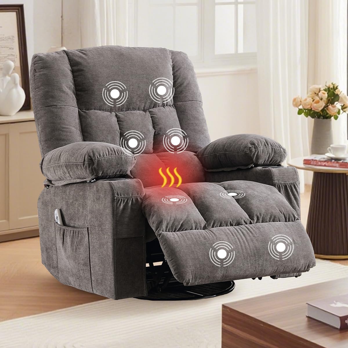 Recliner Loveseat with Cup Holders for Living Room