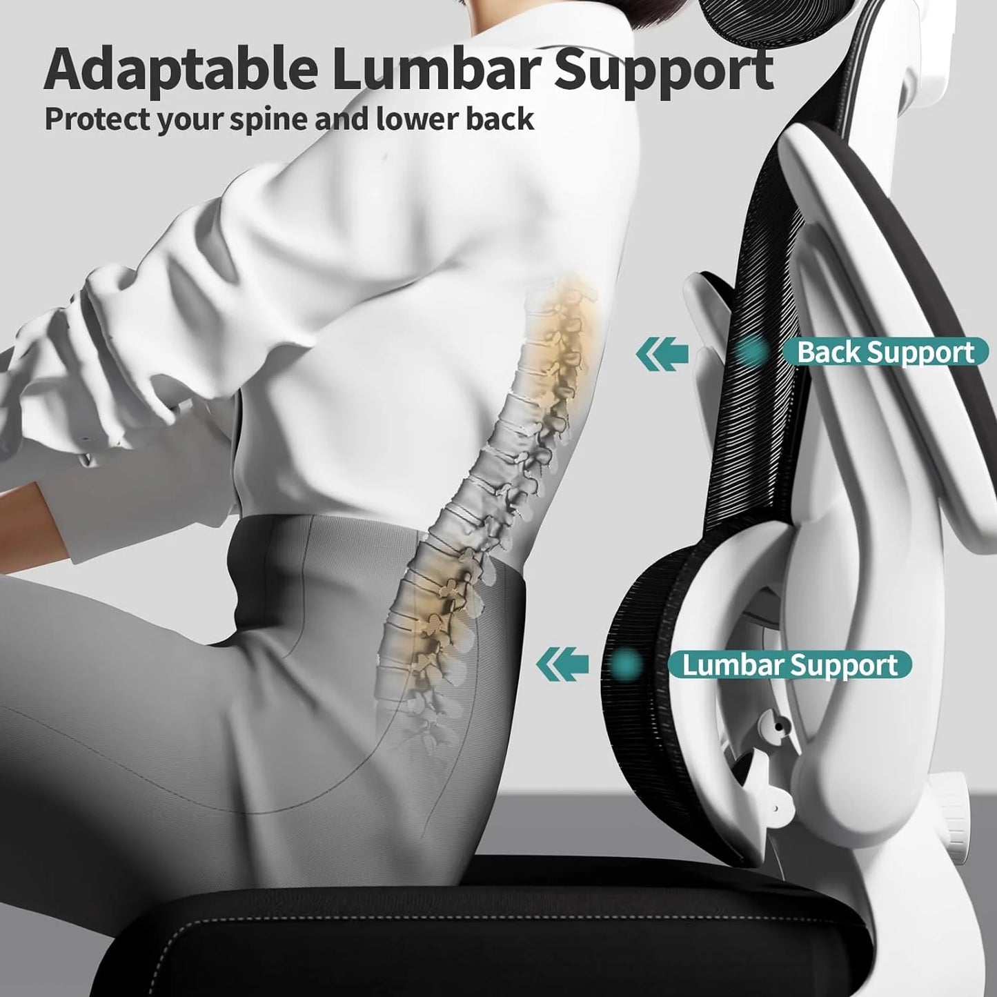 TRALT Office Chair Ergonomic Desk Chair 330 lbs Home Gaming Chair with Wheels