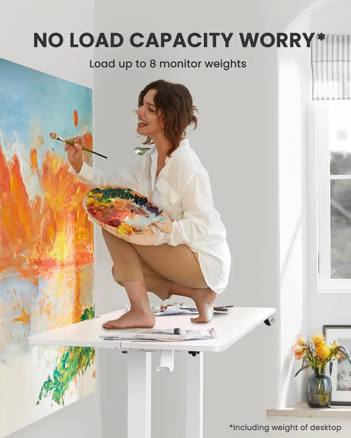 Height Adjustable Electric Standing Desk 47.2 x 23.6 Inches